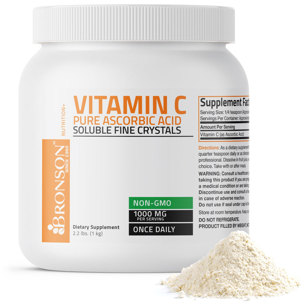 Bronson Vitamin C Powder bottle close-up for daily immune support