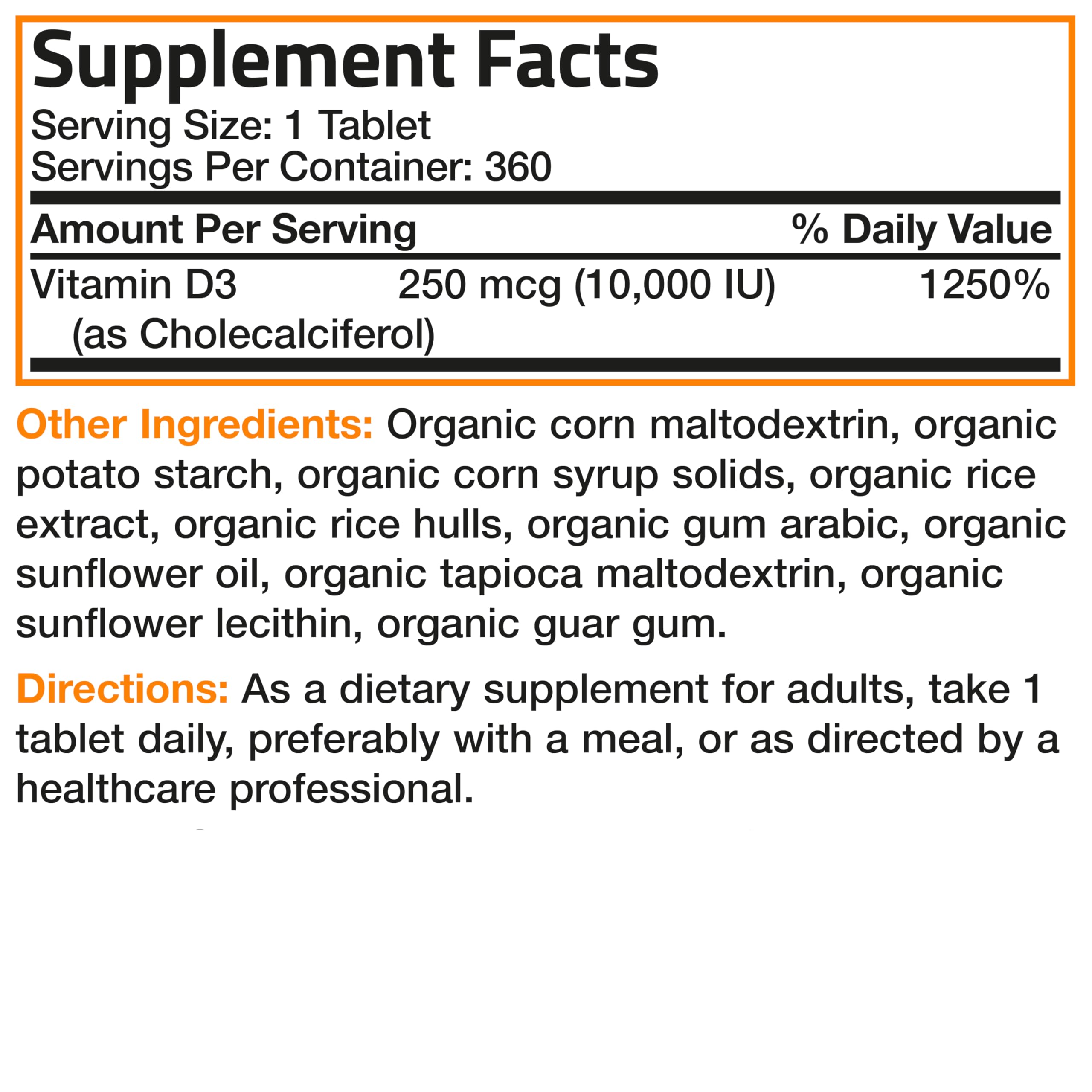 Bronson Vitamin D3 benefits infographic hints at bone health and immune support