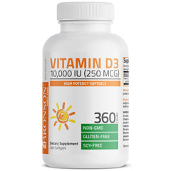 Bronson Vitamin D3 360-softgel bottle ready for long-term use