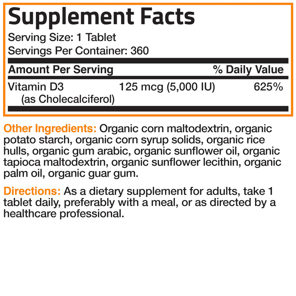 Bronson Vitamin D3 supports bone and teeth health when taken daily.