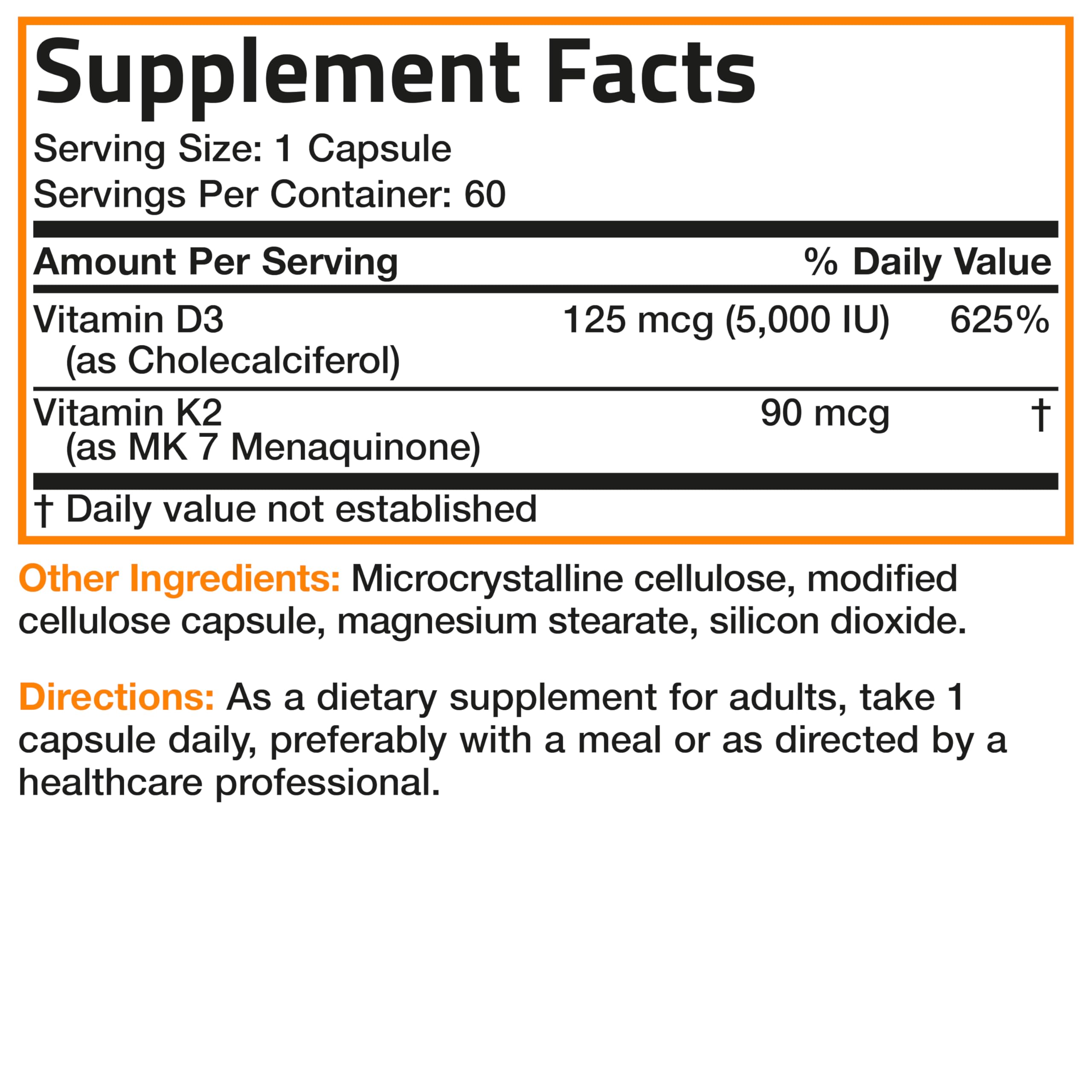 Bronson Vitamin K2 D3 MK7 lab testing and quality assurance seal
