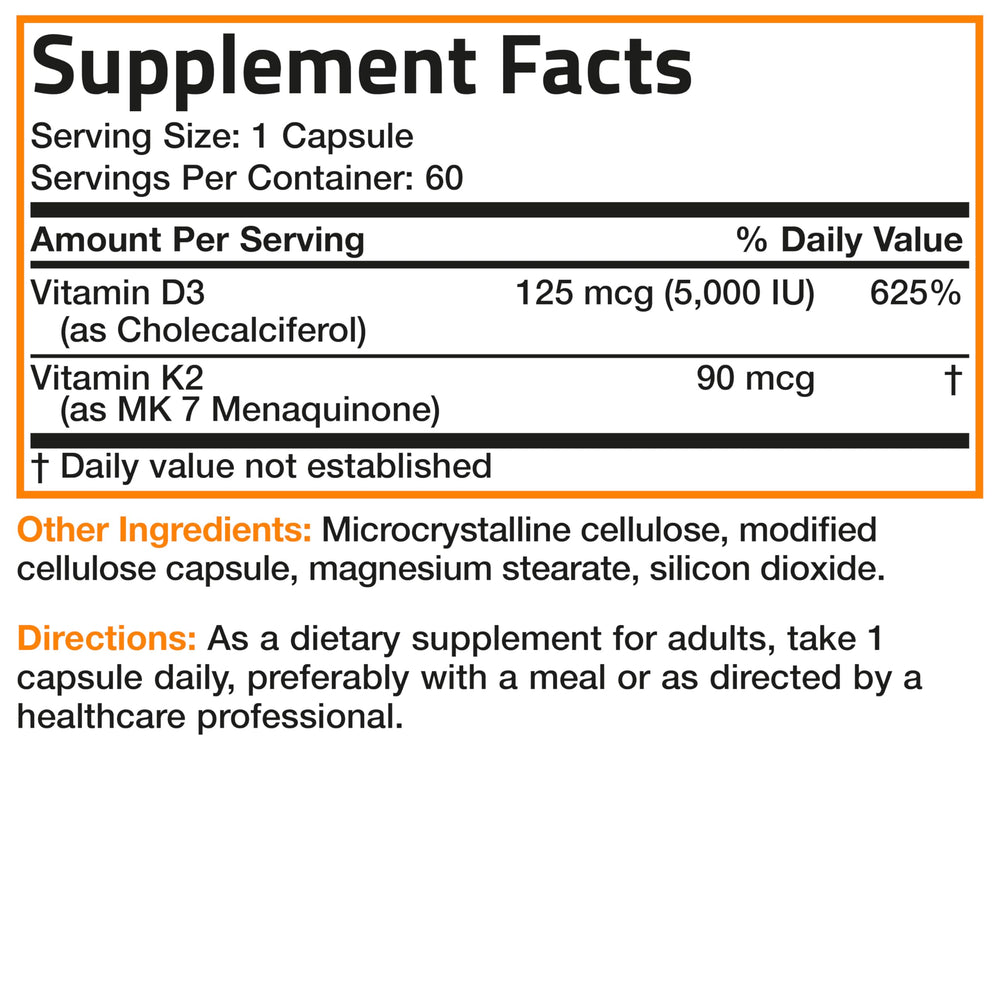 Bronson Vitamin K2 D3 MK7 lab testing and quality assurance seal