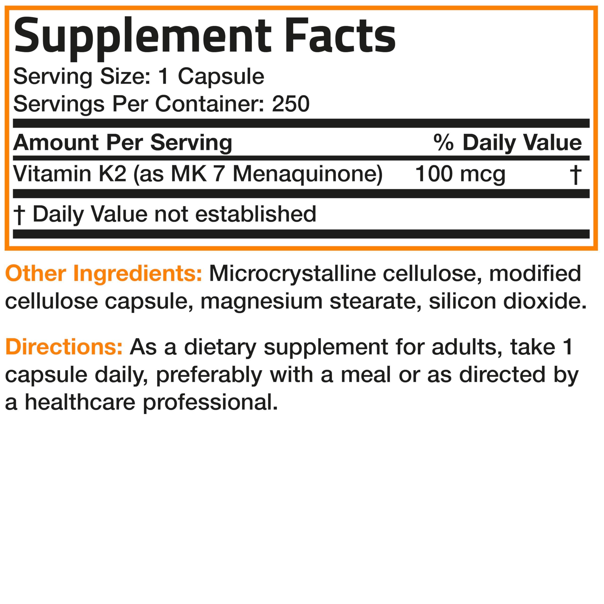 Bronson Vitamin K2 MK-7 packaging reflects cGMP standards