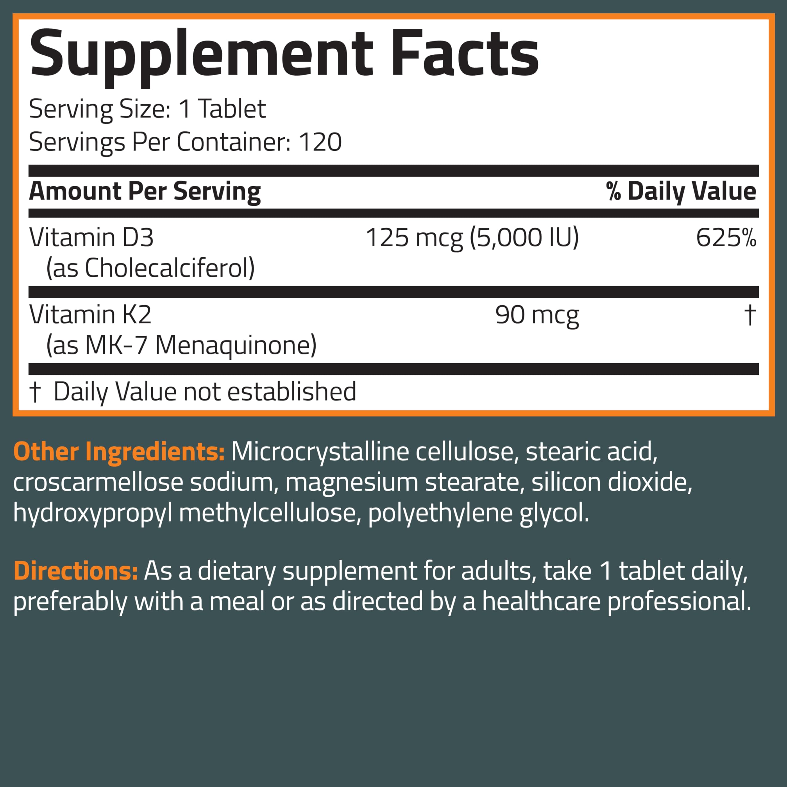 Bronson supplement facts panel outlines potency and usage guidance