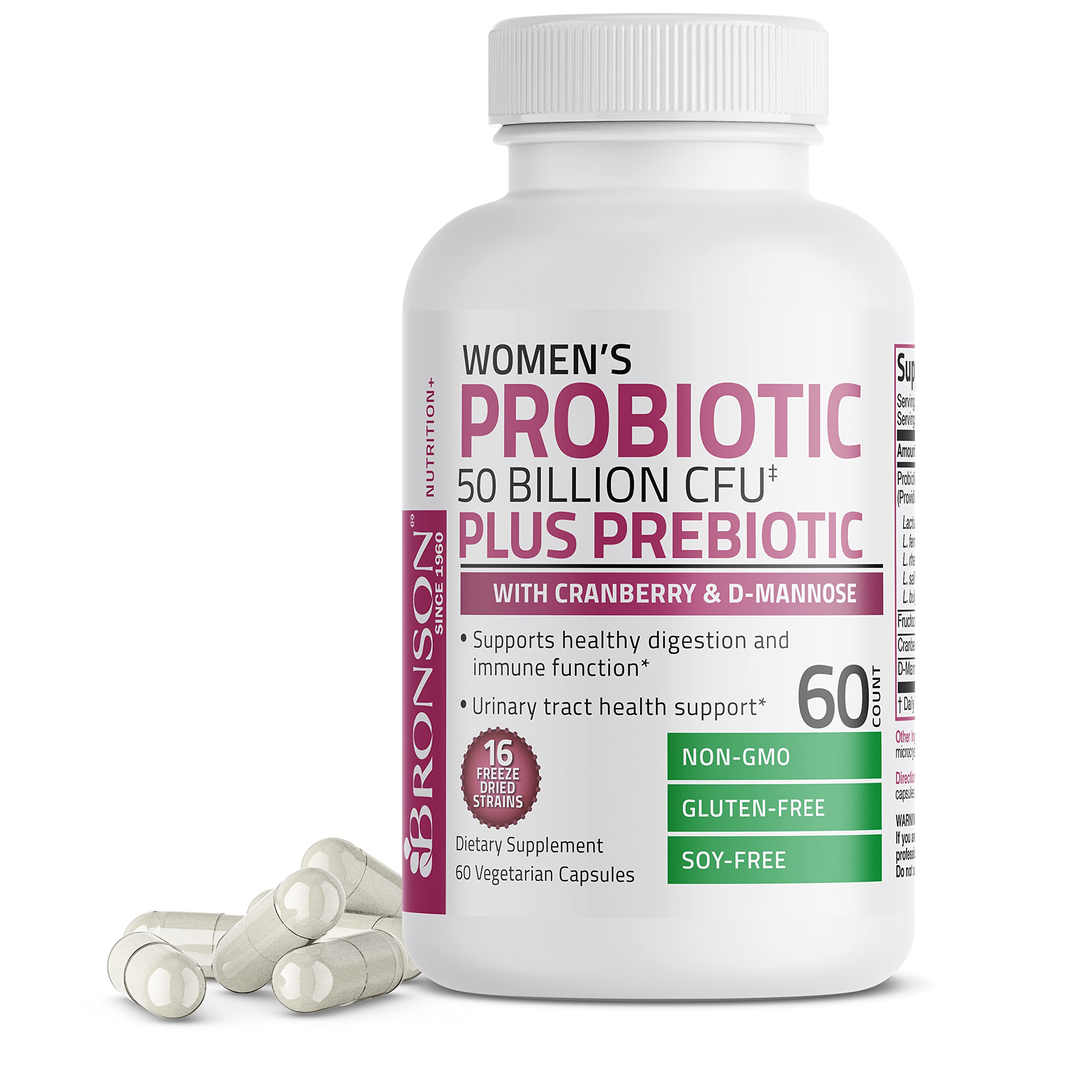 Bronson Women's Probiotic 50B lab-tested label indicates quality.