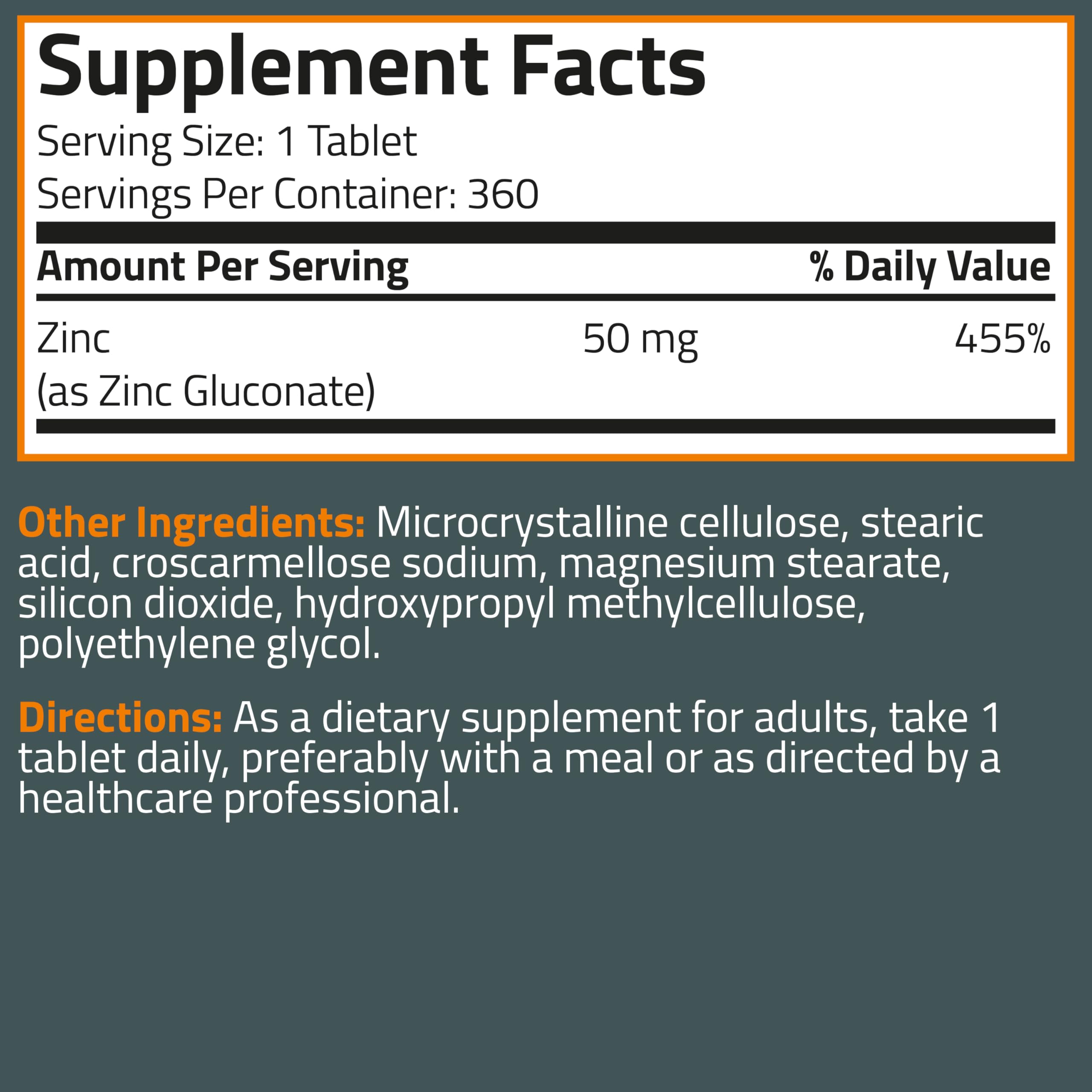 Bronson Zinc 50mg lab-tested facility seal, signaling rigorous quality standards