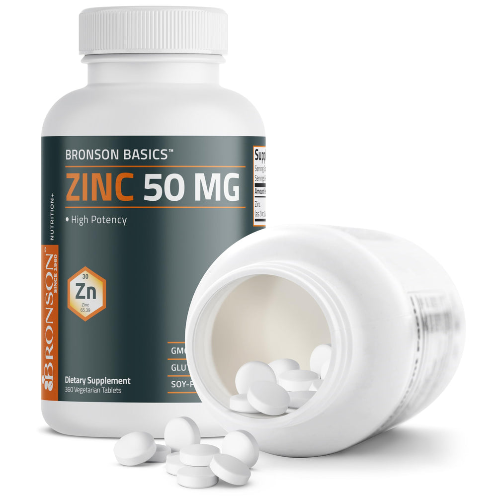 Bronson Zinc 50mg soy-free label, reassuring allergen-aware shoppers