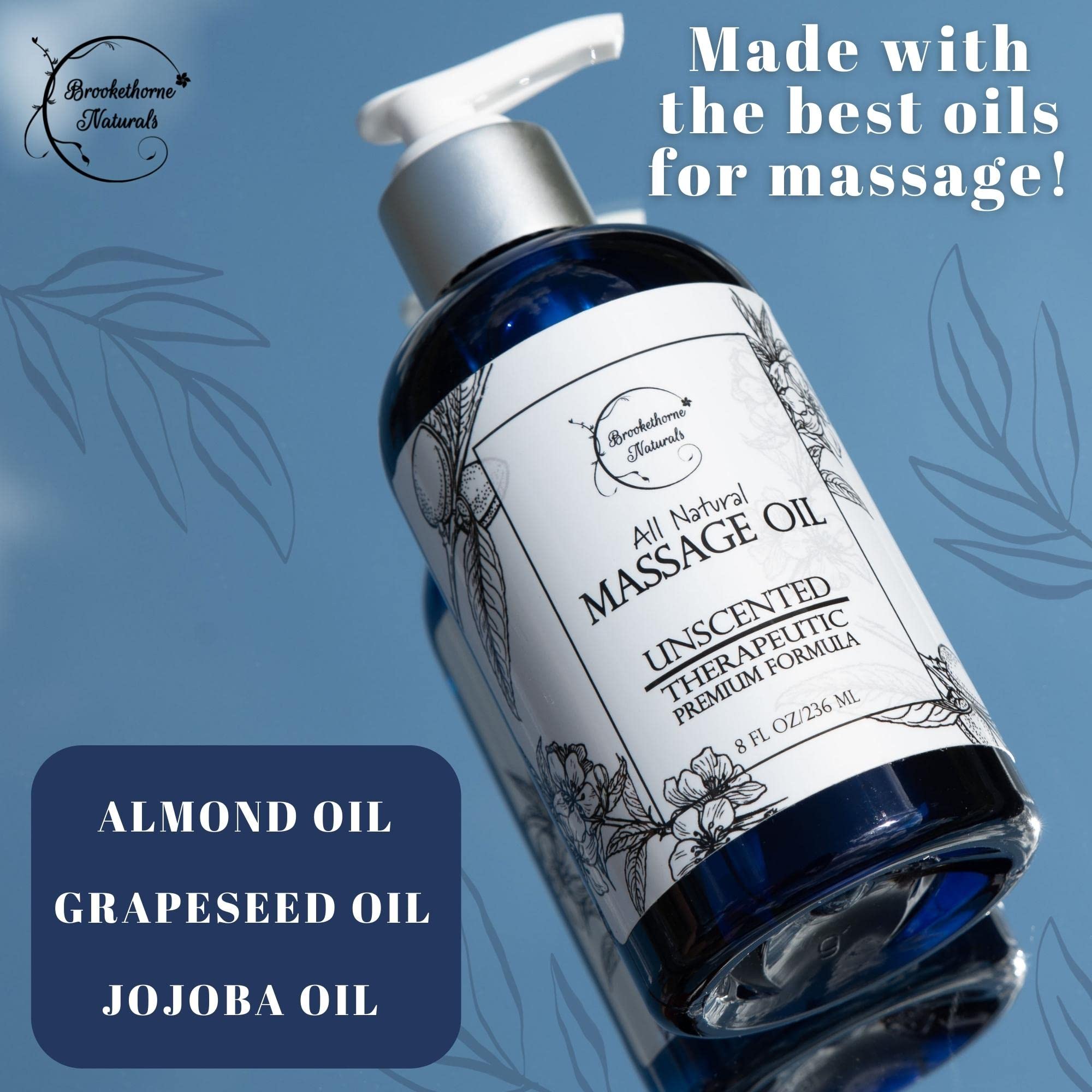 Brookethorne Naturals Almond-based oil texture creates silky skin without heaviness