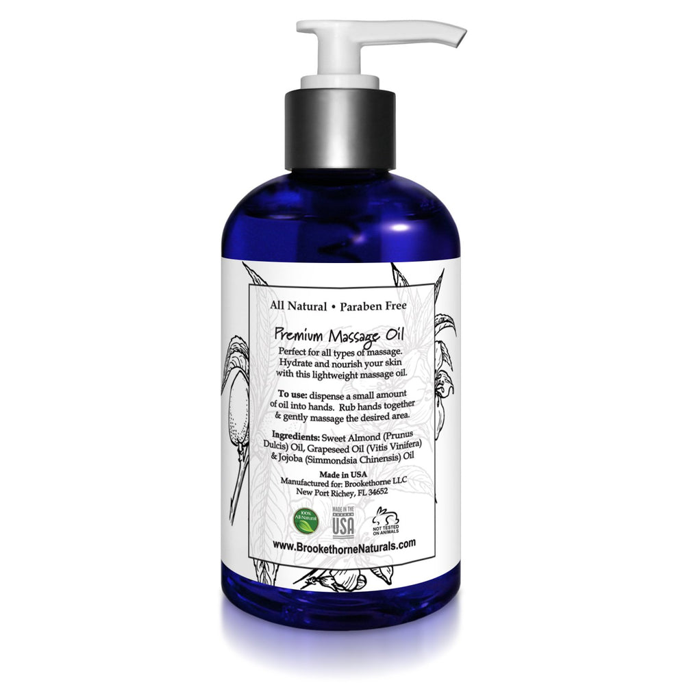 Brookethorne Naturals smooth-glide application helps maintain comfortable, steady massage pressure