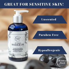 Brookethorne Naturals Unscented Massage Oil pour enables controlled, mess-free at-home sessions