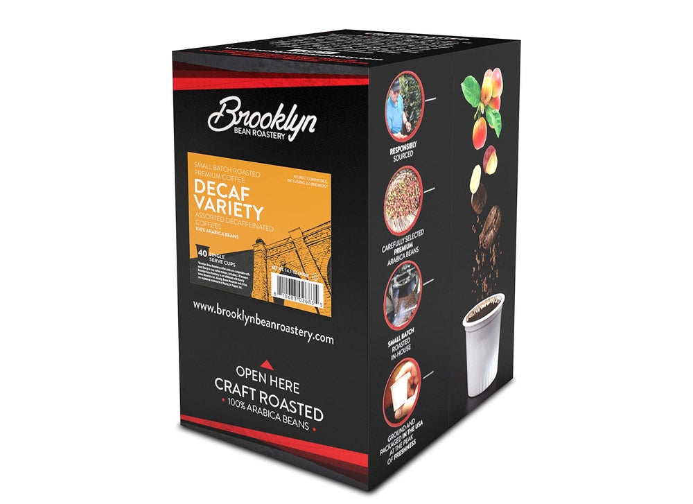 Brooklyn Beans Keurig-compatible pods lined up for quick, caffeine-free cups.
