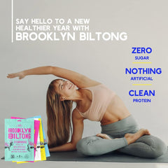 Brooklyn Biltong Steakhouse pack delivers savory chew and protein support.