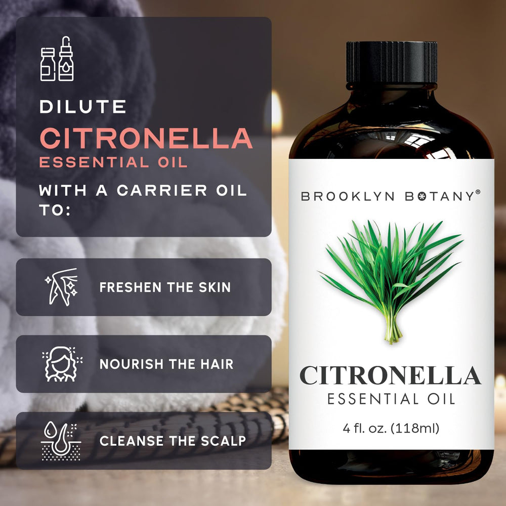 Dilution-ready citronella oil on skin with carrier oil