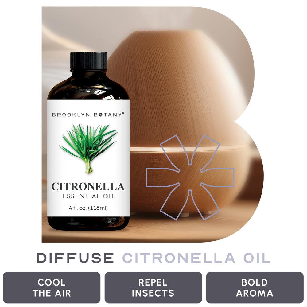 Close-up pour of Brooklyn Botany citronella oil for blends