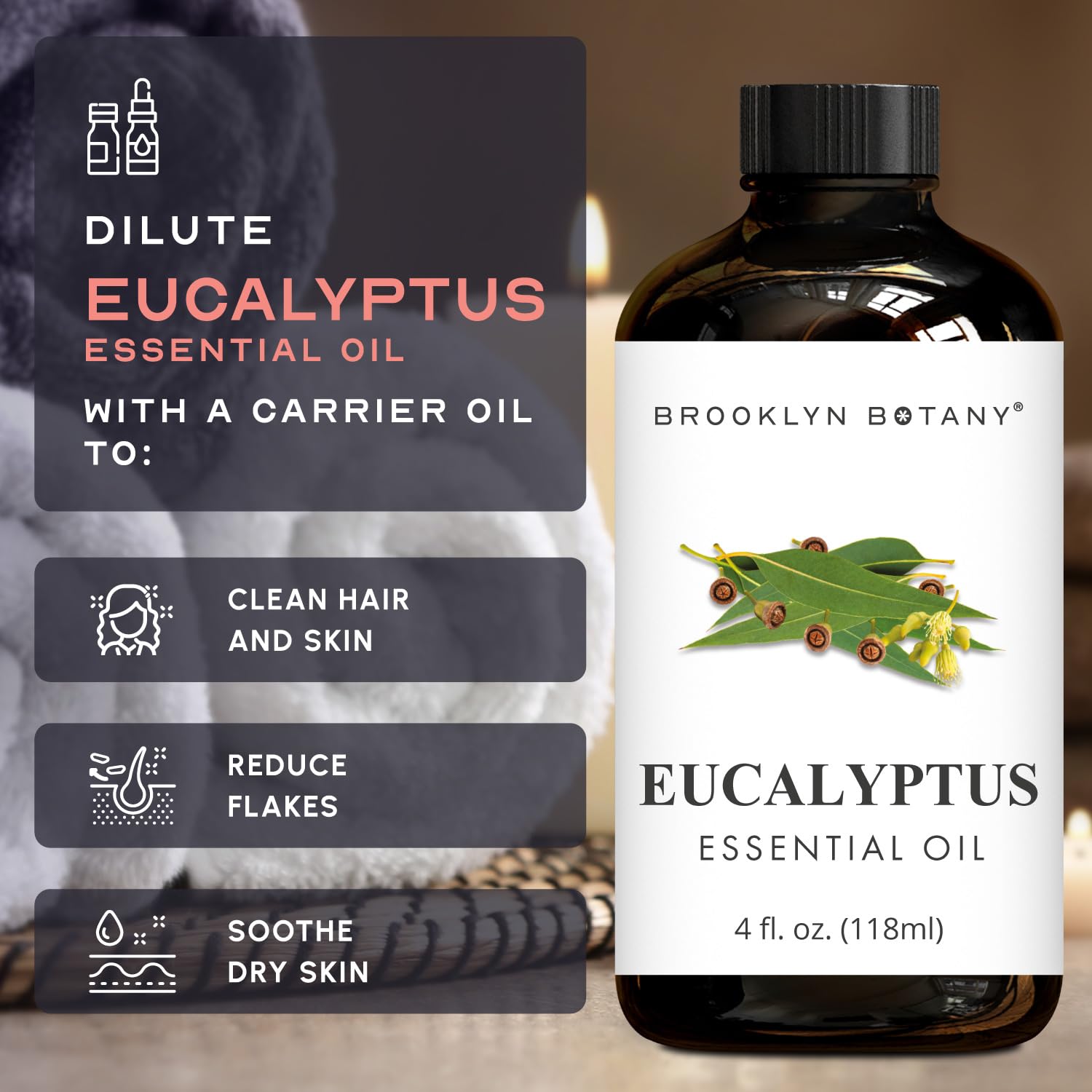 Brooklyn Botany Eucalyptus Oil being poured for easy transfer