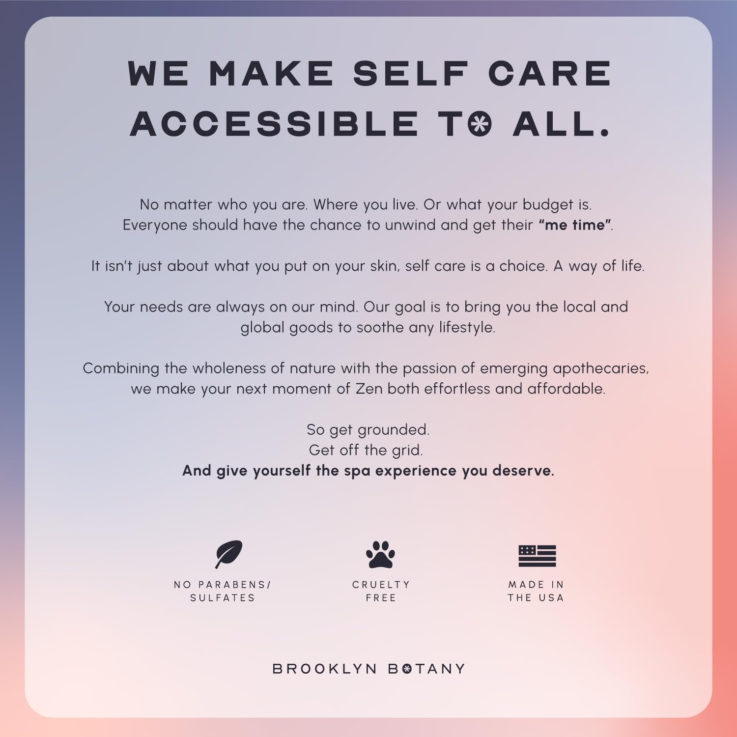Brooklyn Botany Peach Bellini sugar scrub is made in the USA and cruelty-free.