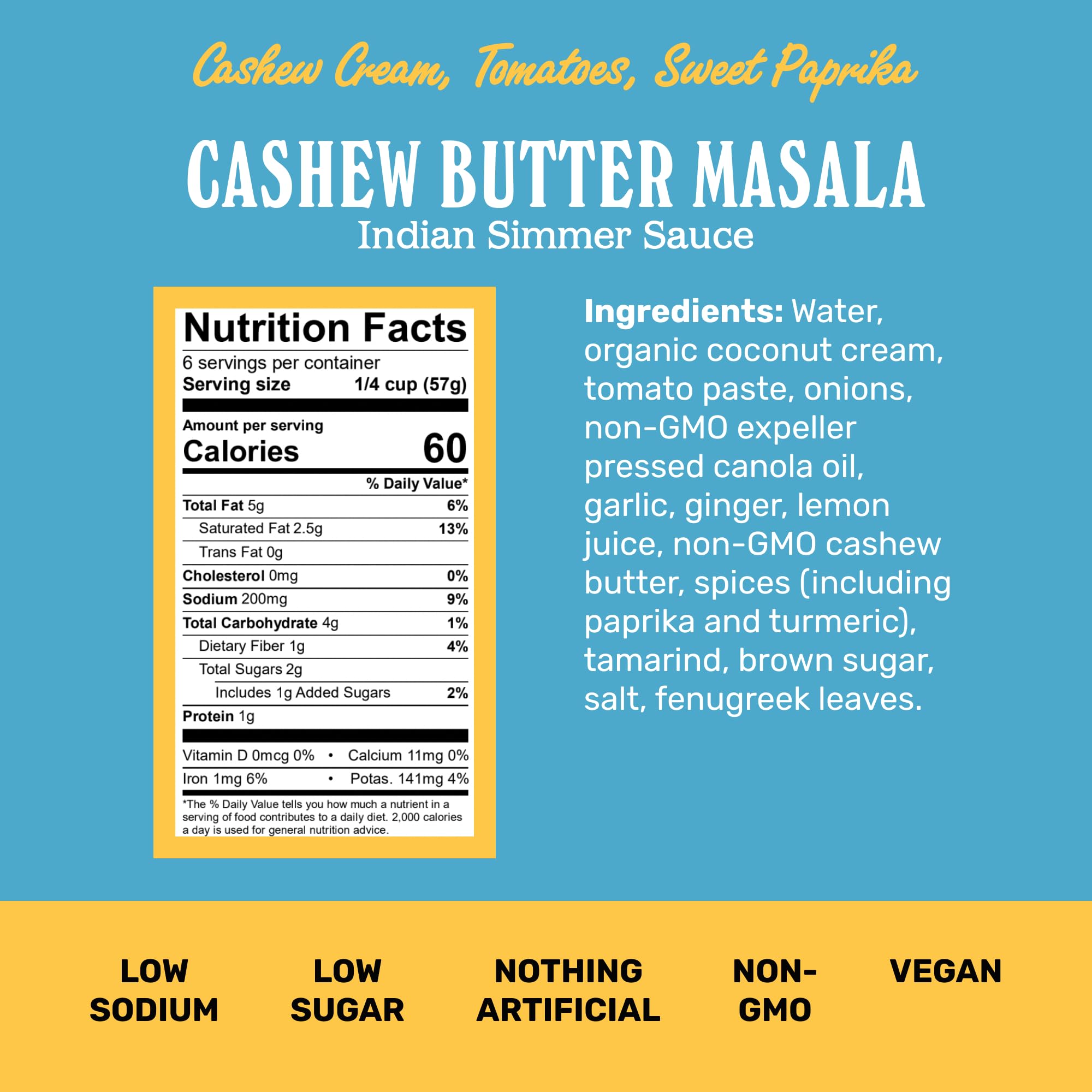 Brooklyn Delhi Cashew Butter Masala jar ready to simmer with vegetables