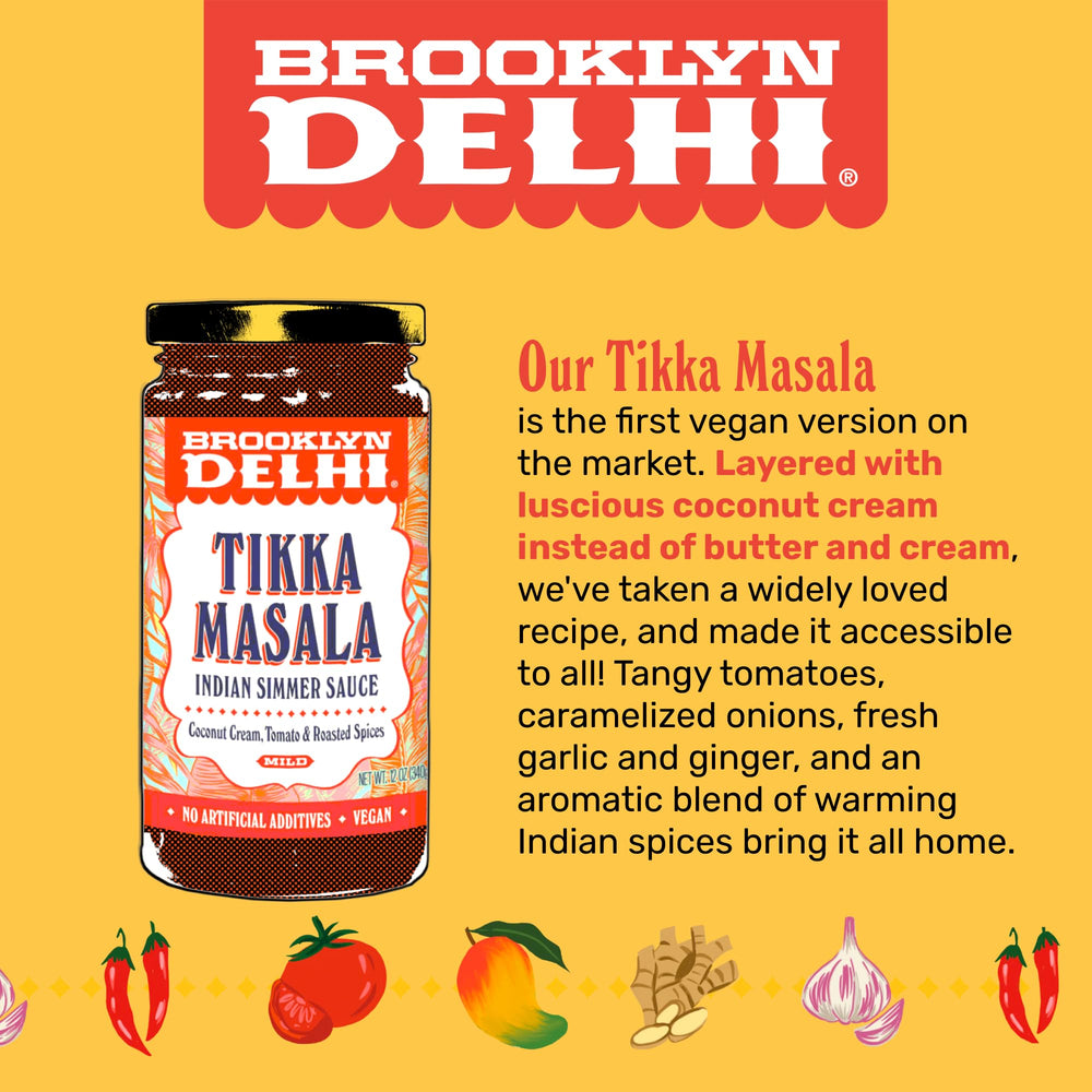 Brooklyn Delhi Tikka Masala ingredients-on-board show fresh, wholesome components.
