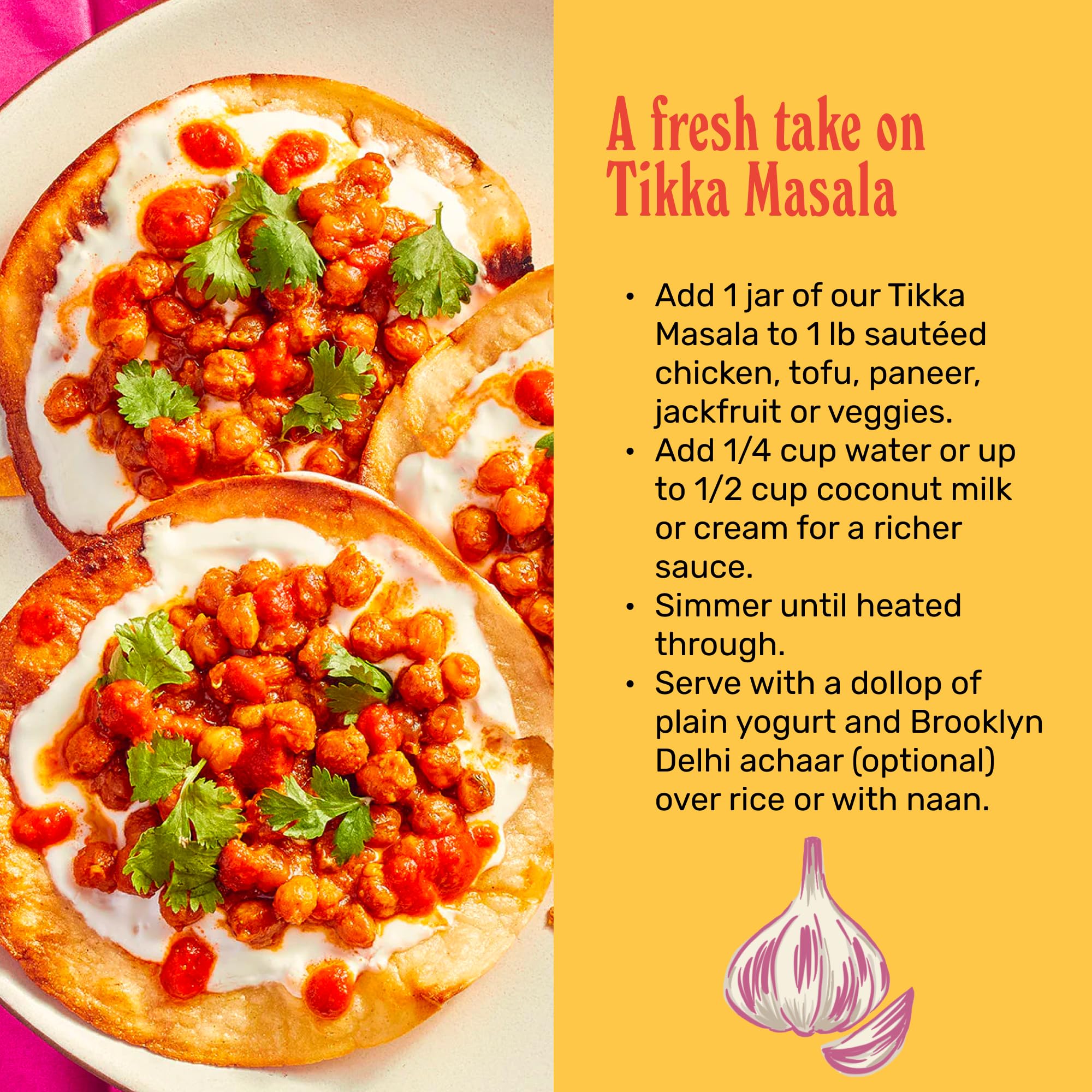 Brooklyn Delhi Tikka Masala served-with-rice delivers a comforting weeknight meal.
