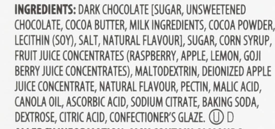 Brookside forty-count variety-pack back label close-up