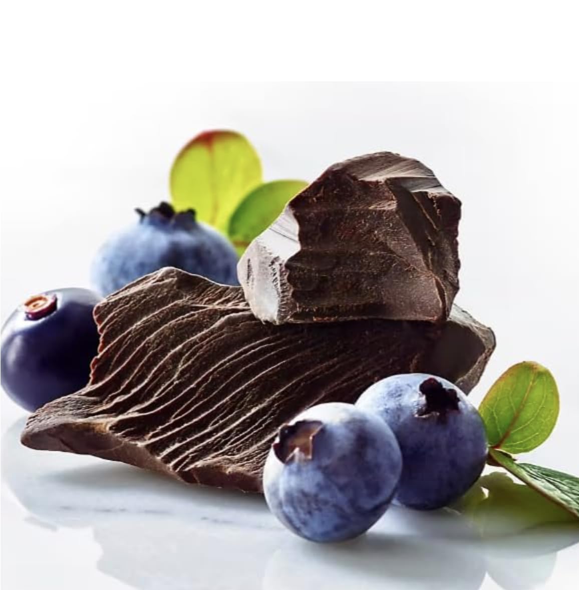 Brookside acai/blueberry chocolate close-up highlighting exotic fruit flavors.