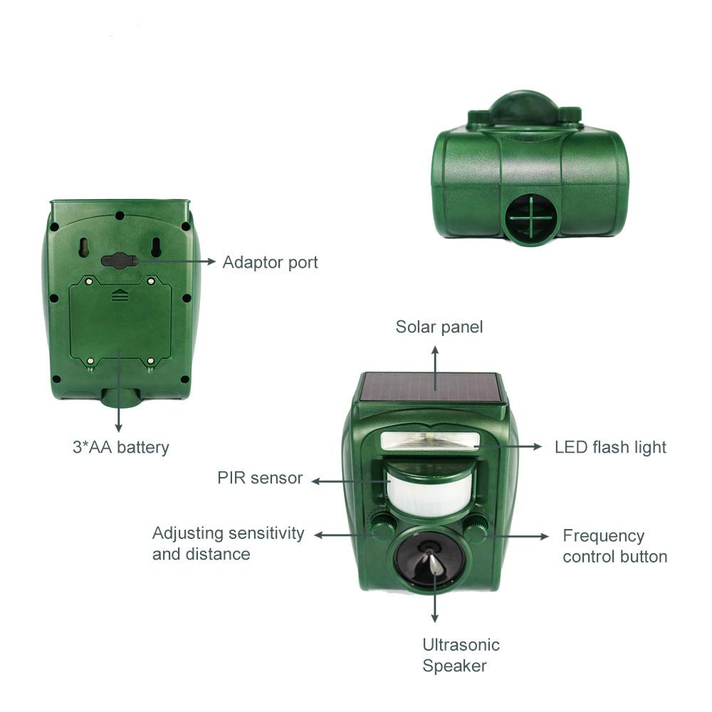 Broox frequency knob settings customize deterrent range and target species.