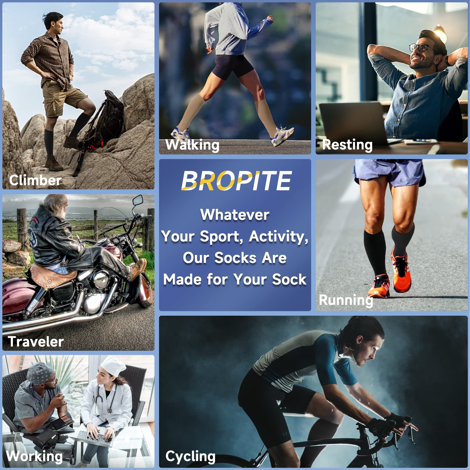 Bropite zippered design ensures snug fit and easy wear