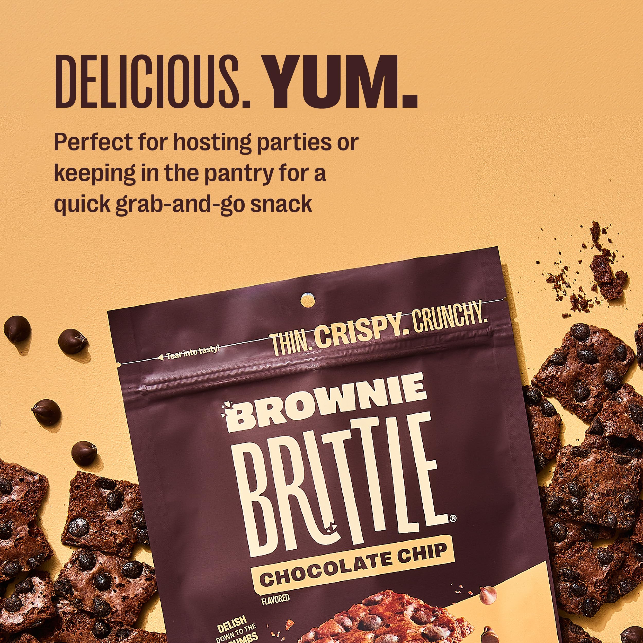 Brownie Brittle 20-bag pantry storage displays convenient snack packs.