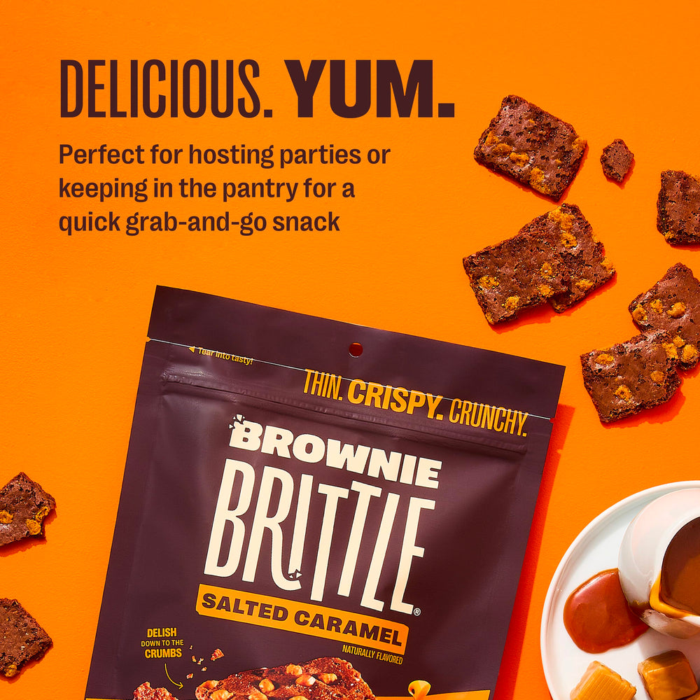 Brownie Brittle crumbs topping ice cream adds crunchy texture to desserts.