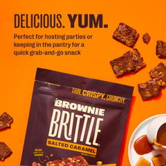 Brownie Brittle crumbs topping ice cream adds crunchy texture to desserts.