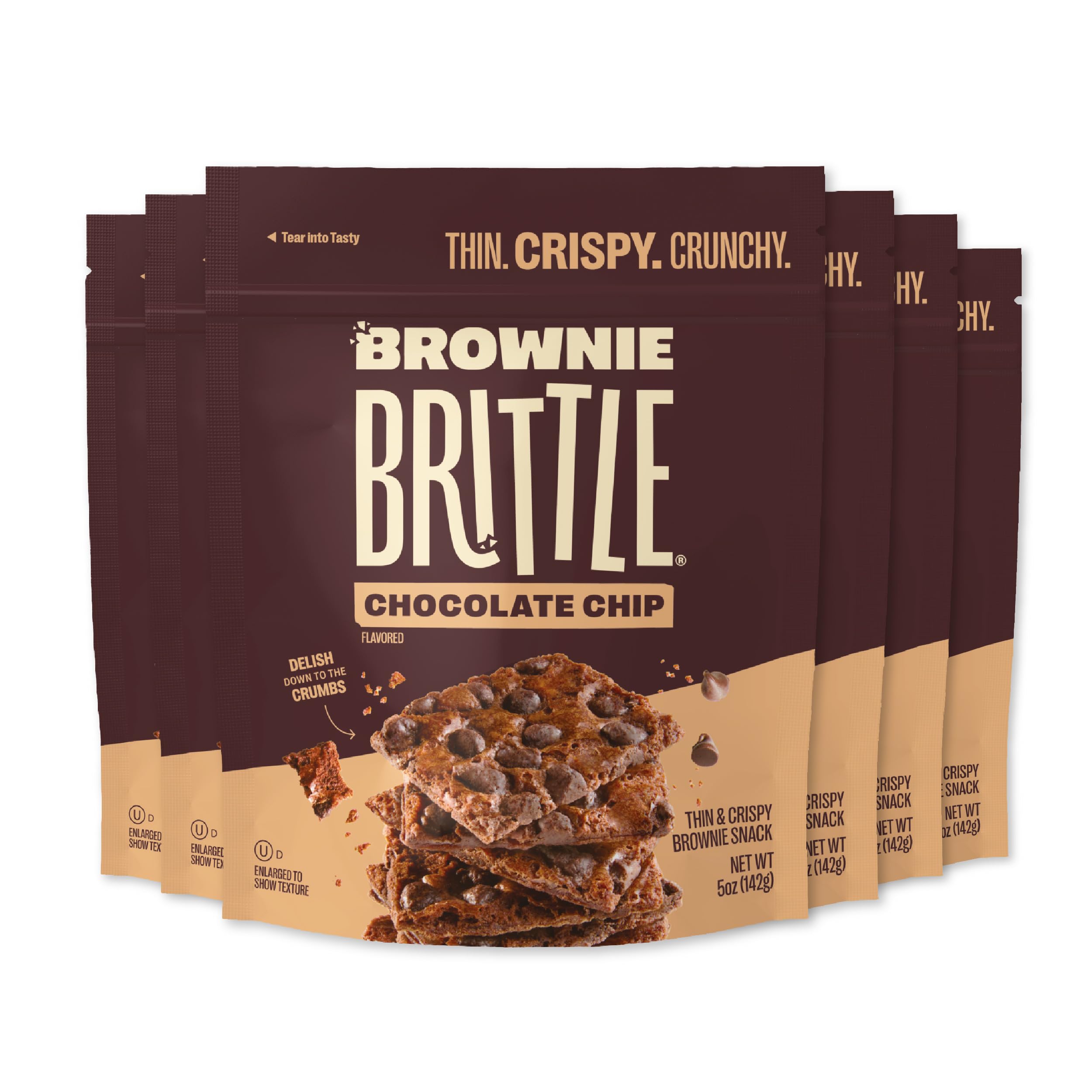 Brownie Brittle Original Chocolate Chip front view, perfect for sharing at gatherings.