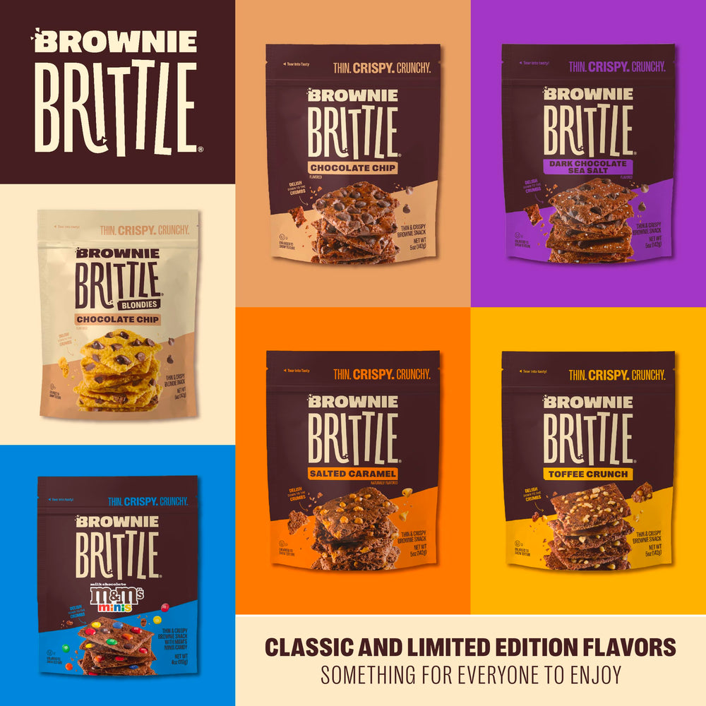 Party snack board featuring Brownie Brittle Original Chocolate Chip for shared treats.
