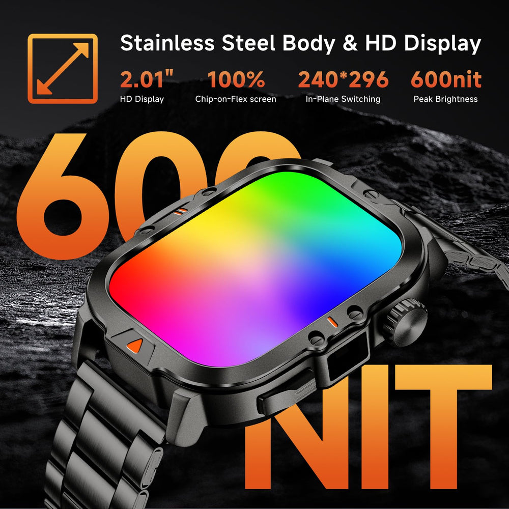 BRUBOSES smart watch men heart rate spo2 sensors monitor real-time data