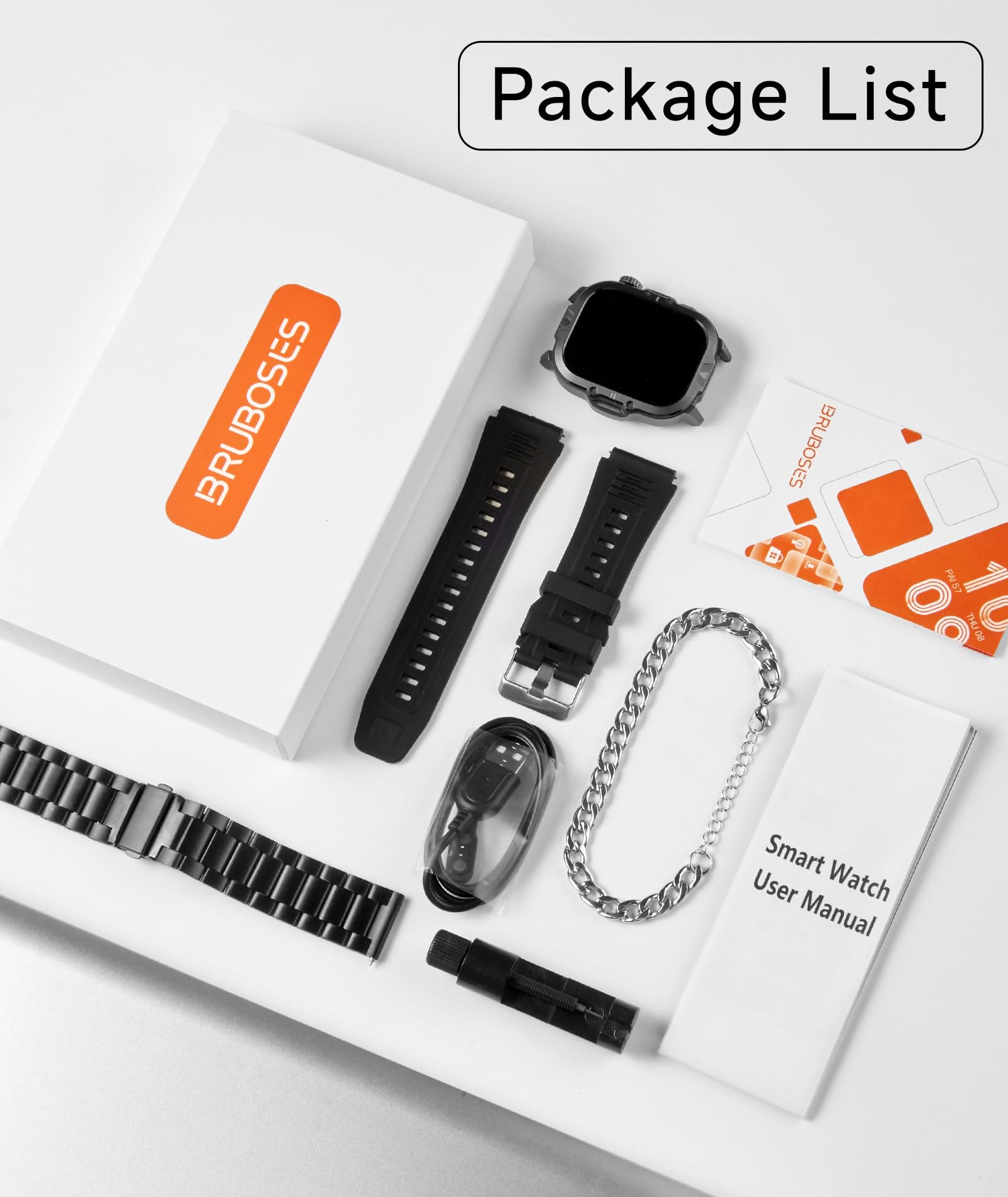 BRUBOSES smart watch men notifications music control at a glance