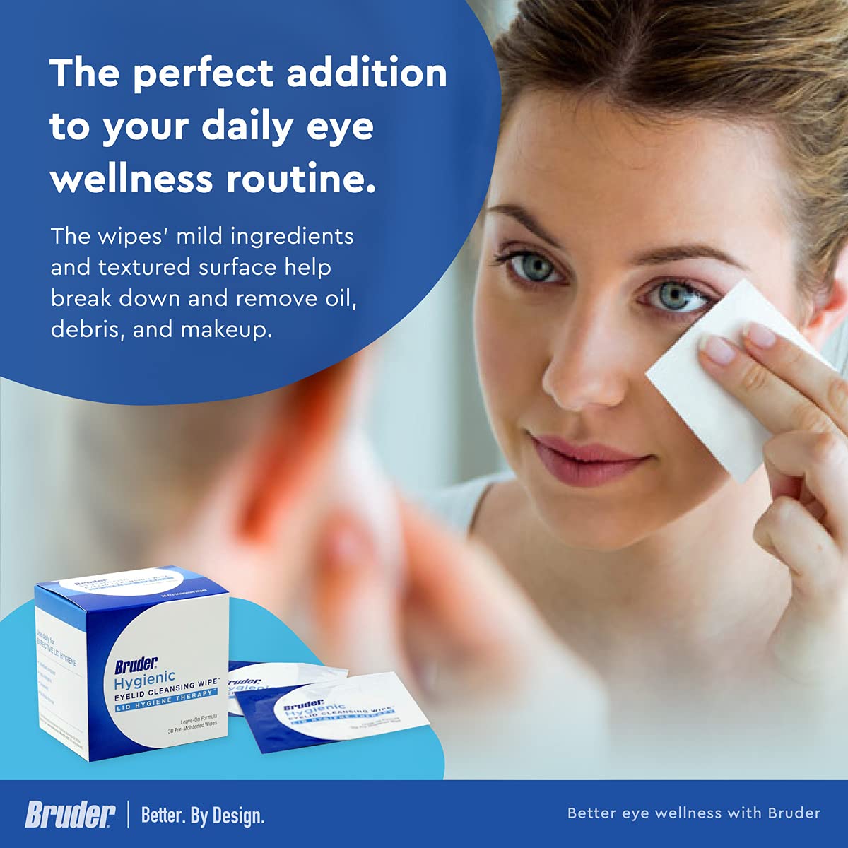 Bruder eyelid cleansing wipes no rinse, just wipe and go after a long day.