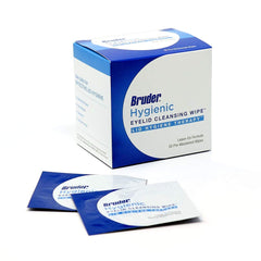 Bruder eyelid cleansing wipes pre-moistened for easy removal of oil and debris.