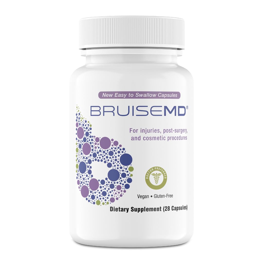 BruiseMD bromelain capsule close-up showing potent enzyme blend for recovery support