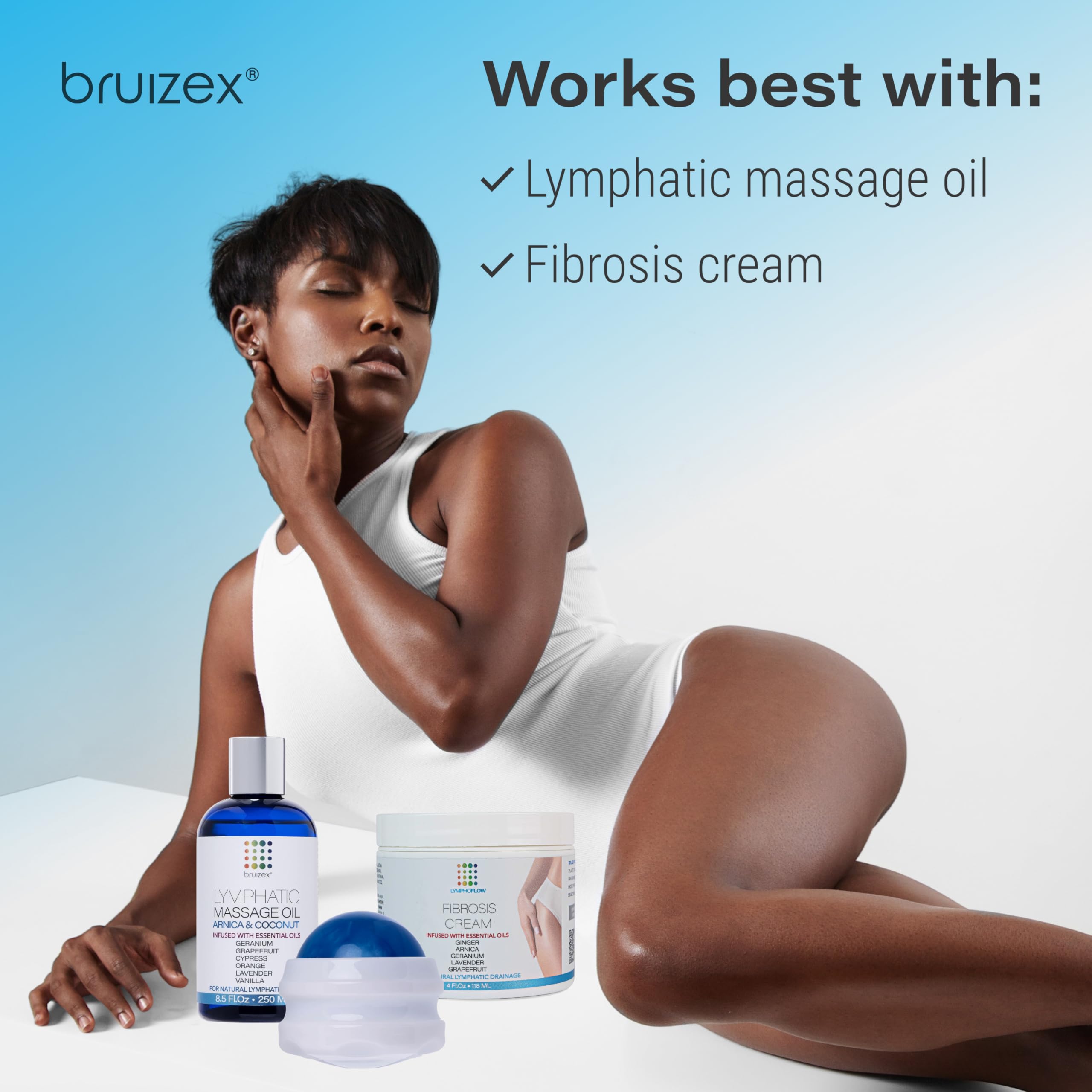 Bruizex Fibro Roller post-op setup for convenient liposuction recovery.