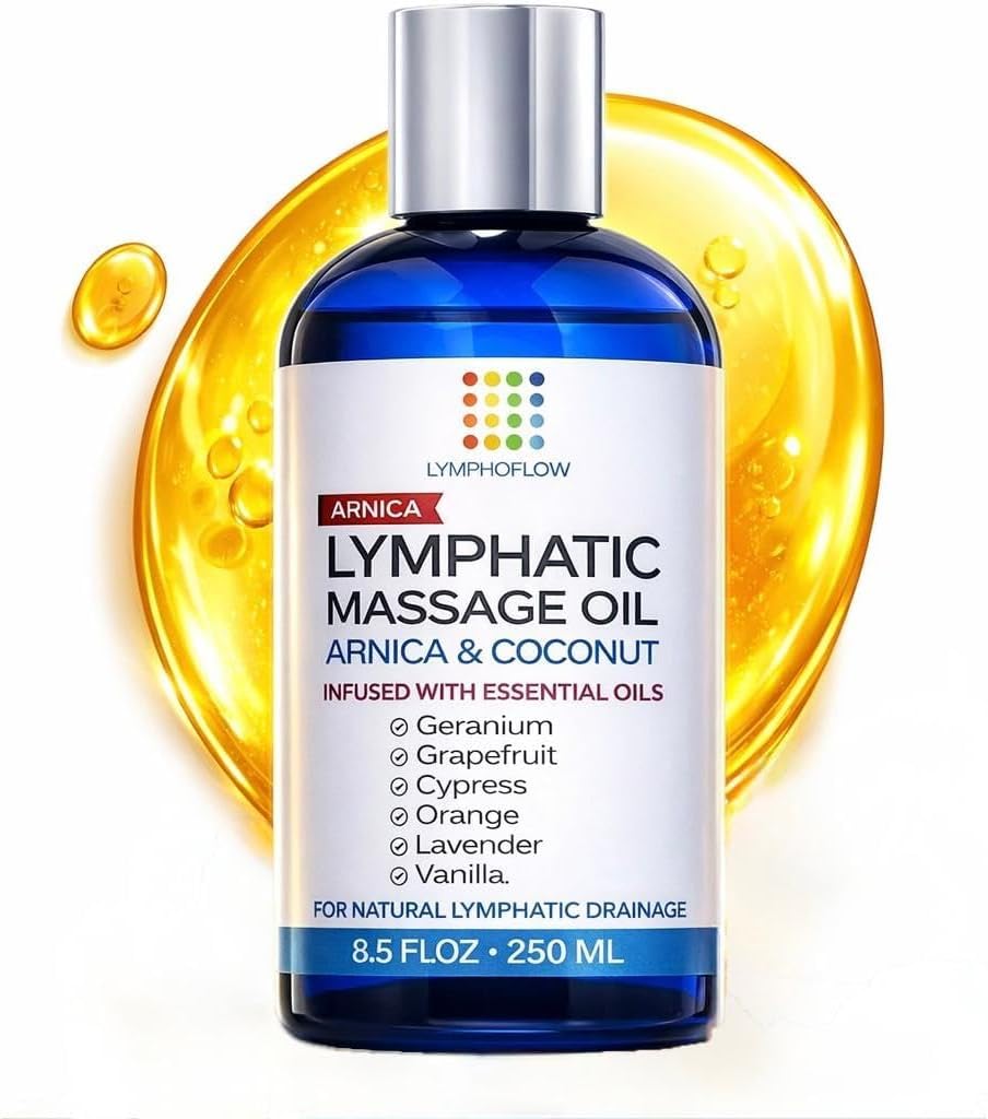Bruizex lymphatic drainage oil bottle for smooth, comfortable massage sessions.