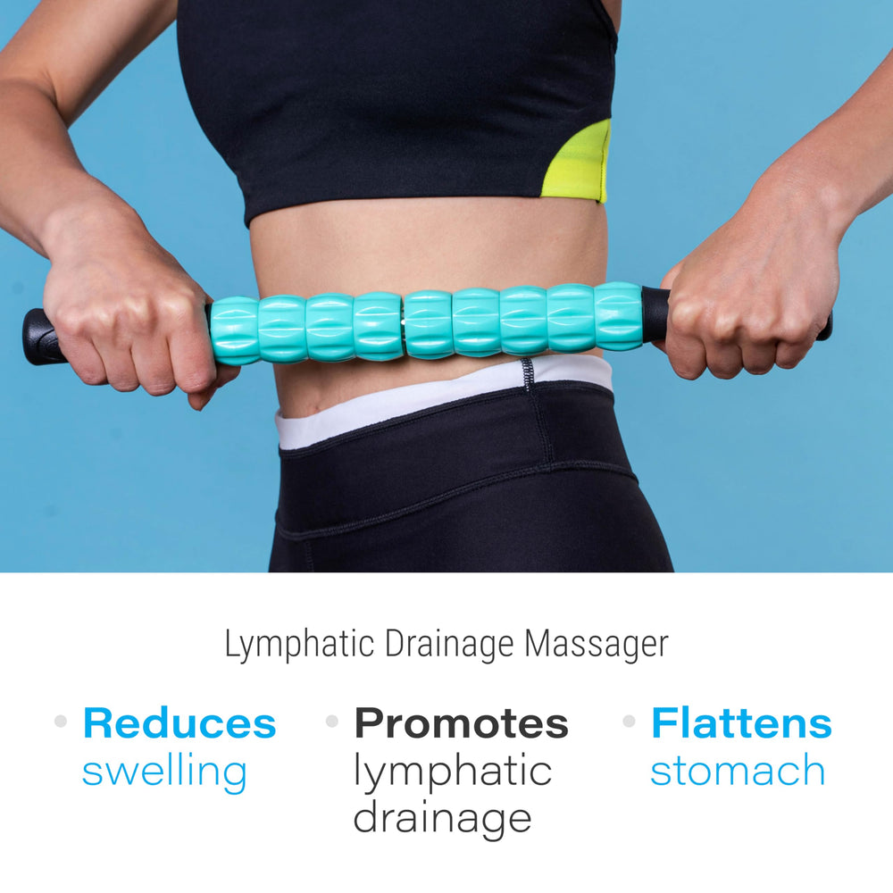 Bruizex Lymphatic Roller held in hand, side view for easy use