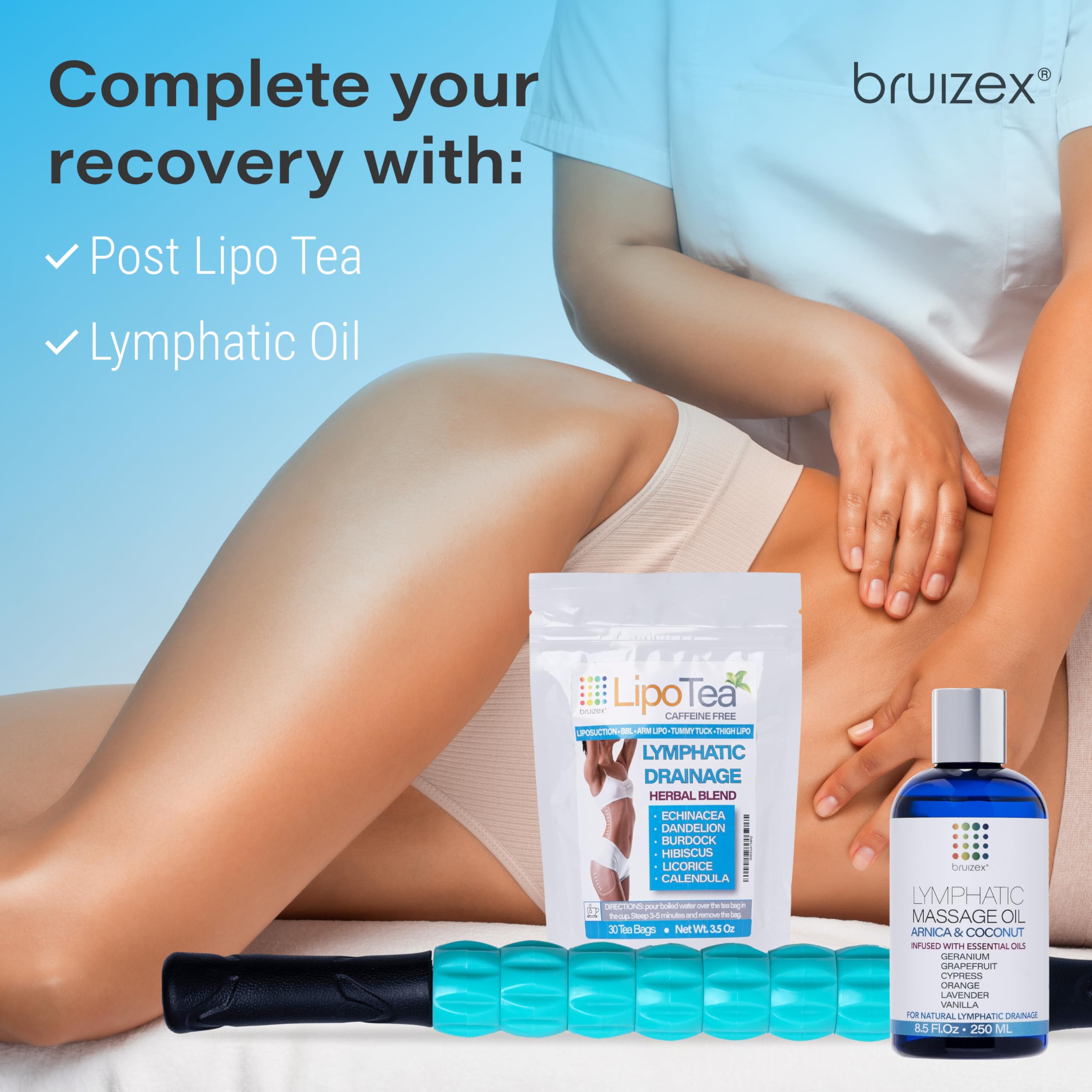 Bruizex Lymphatic Roller near compression wear, integrated recovery