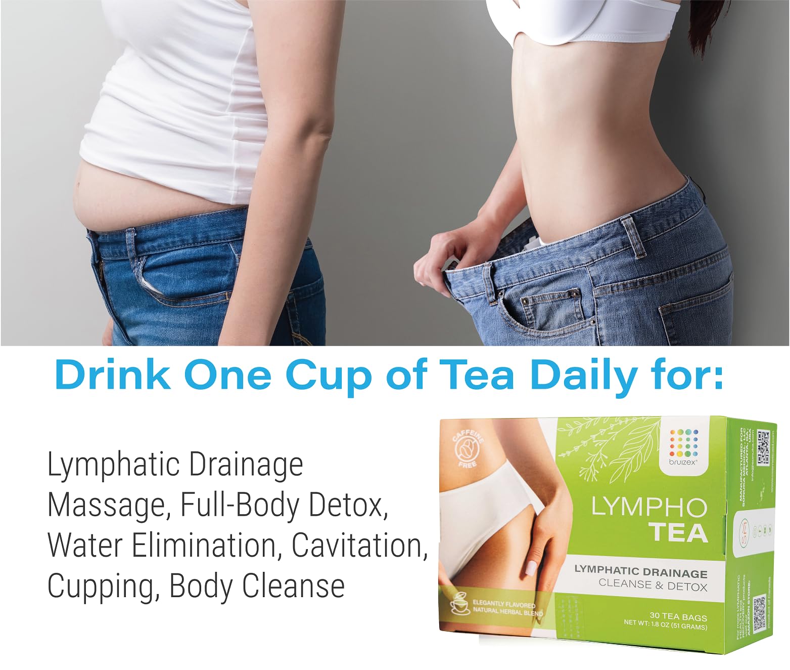 Bruizex Lymphatic Tea: ginger-dandelion-burdock blend for gentle detox support