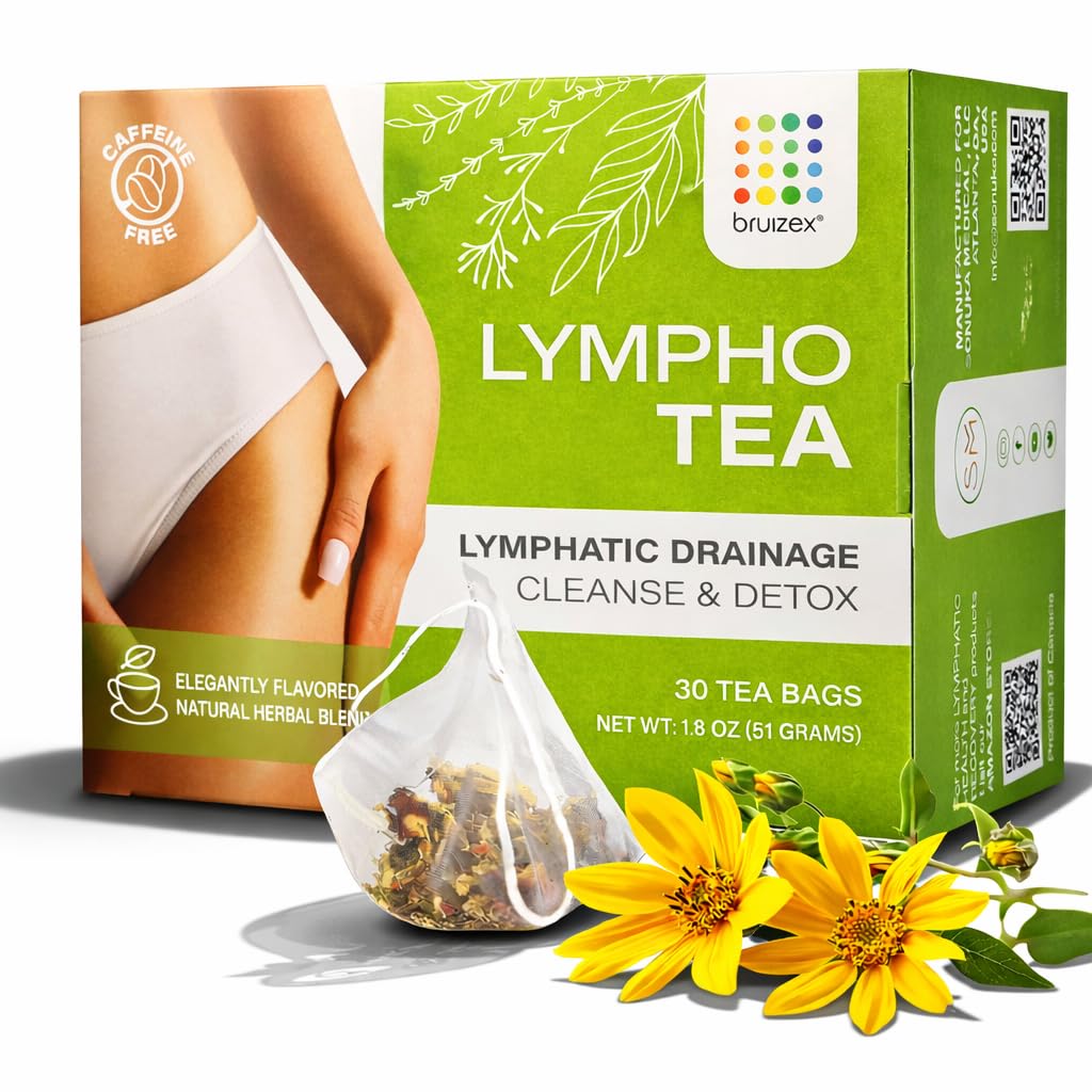 Bruizex Lymphatic Tea: tea bag in cup for a soothing daily ritual