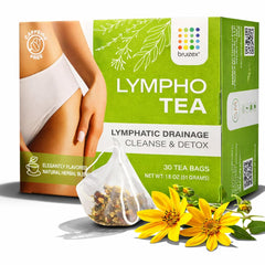 Bruizex Lymphatic Tea: tea bag in cup for a soothing daily ritual