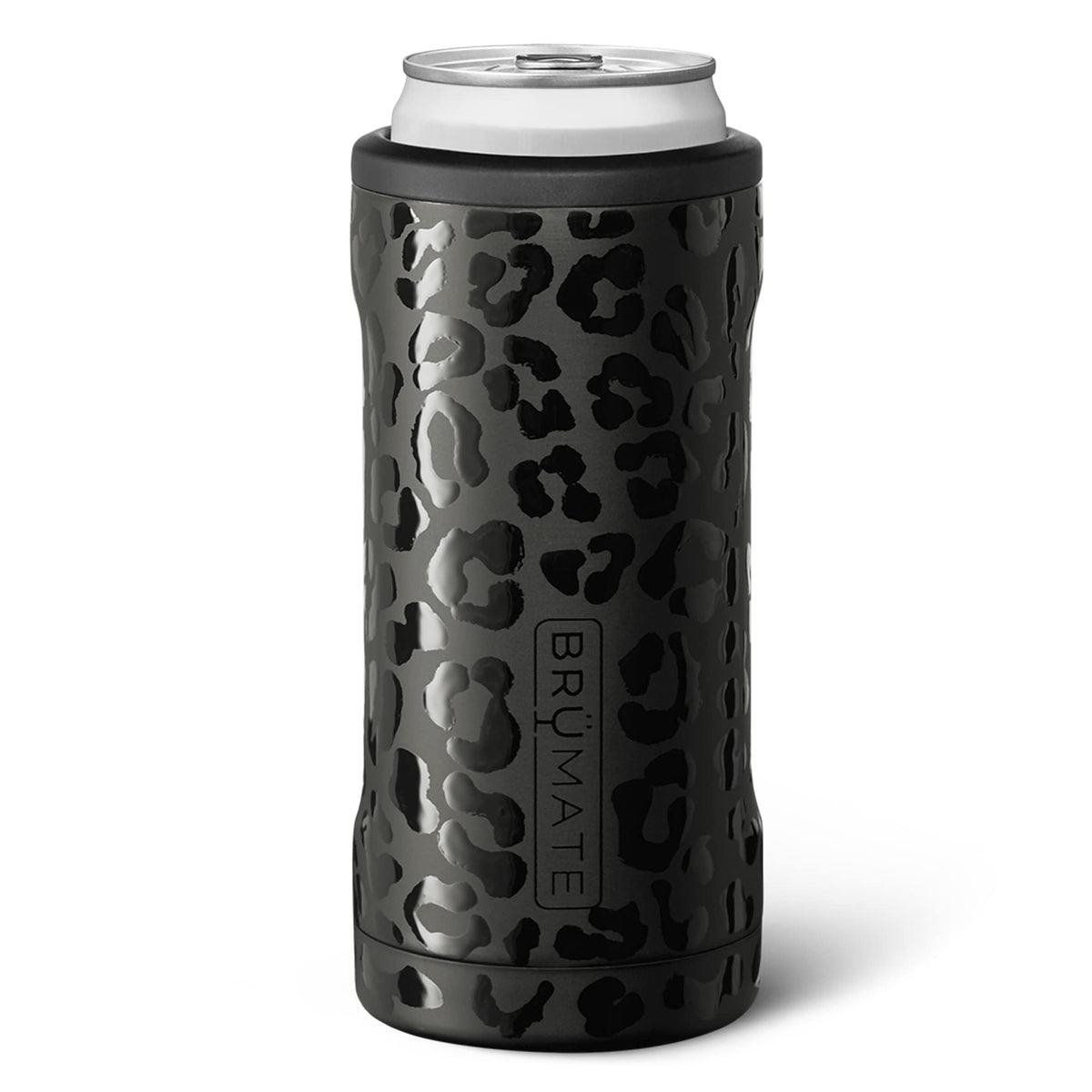 BrüMate Hopsulator Slim onyx leopard close-up highlighting stylish cold-holding design.