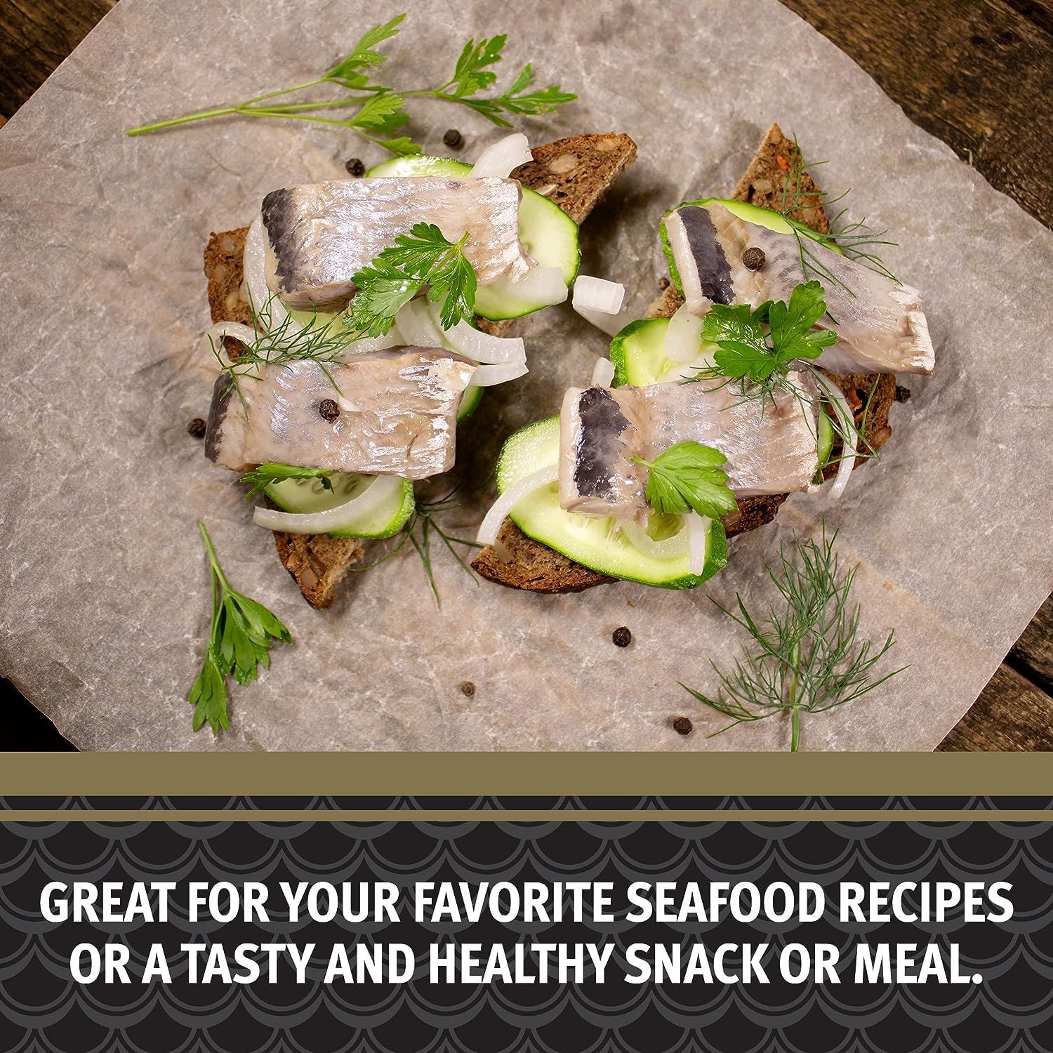 Brunswick boneless kipper style herring fillets keto gluten-free label shows dietary compatibility.