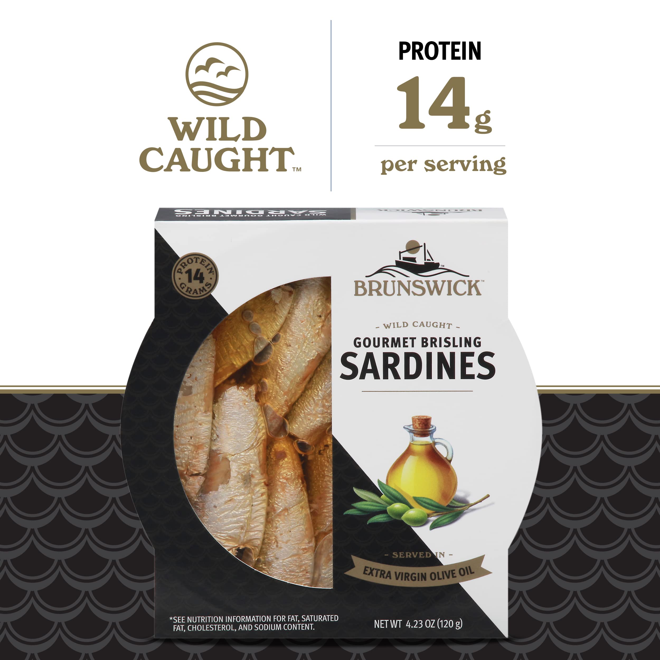 Brunswick sardines provide 25% DV vitamin D per serving