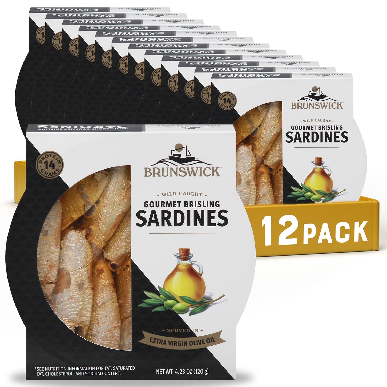 Brunswick wild-caught brisling sardines in olive oil can for pantry meals