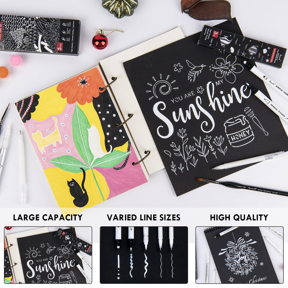 Brusarth paint pens dot-tip closeup for bold accents on dark surface