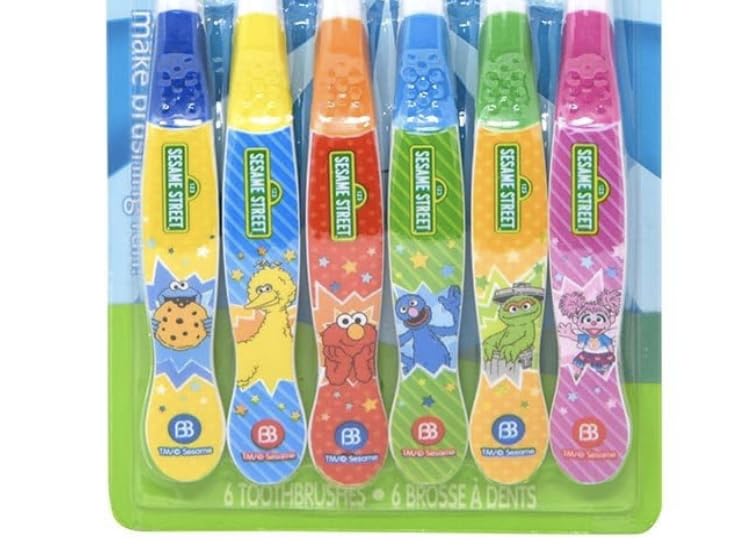 Brush Buddies easy-grip handle toddler toothbrush supports confident brushing.